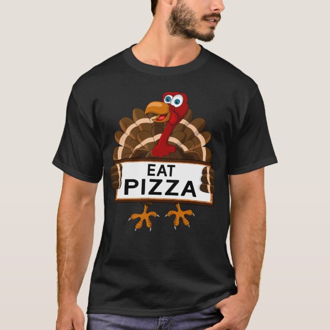 Det roliga småbarn äter gåvan för den PizzaTurkiet T Shirt (Framsida)