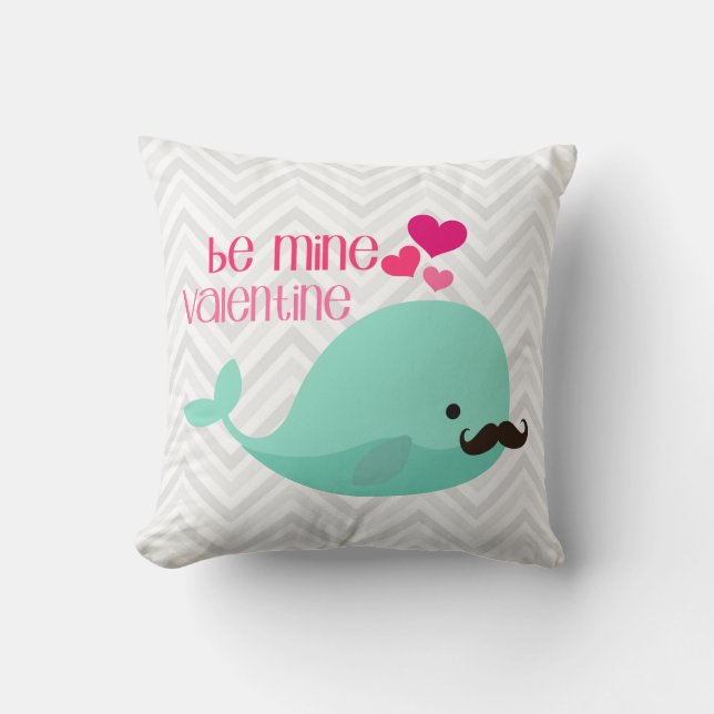 Det roliga val med mustasch är den min valentinen kudde (Framsida)