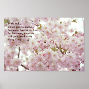 Det romantiska körsbäret blomstrar och lite poster