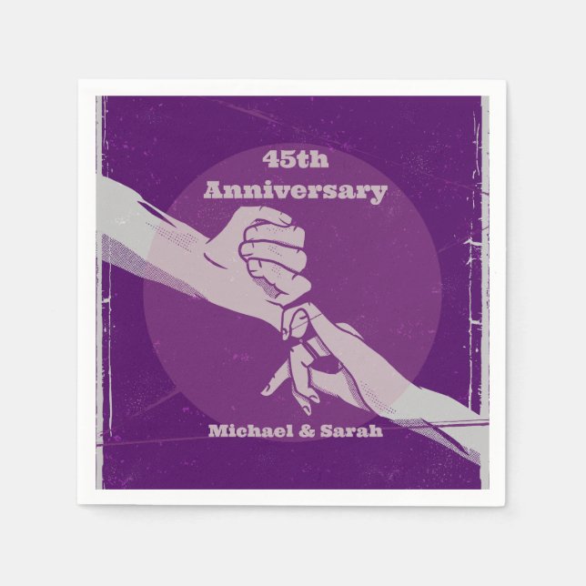 Det romantiska paret som håller händer pappersservett (Framsidan)