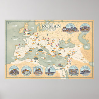 Det romerska imperiet karta 117 AD - Poster utskri