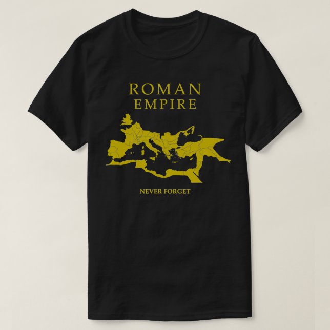 Det romerska imperiet Karta glömmer aldrig SPQR Ro T Shirt (Design framsida)