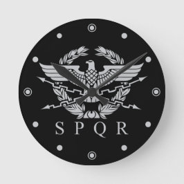 Det romerska imperiets emblem - SPQR Rund Klocka