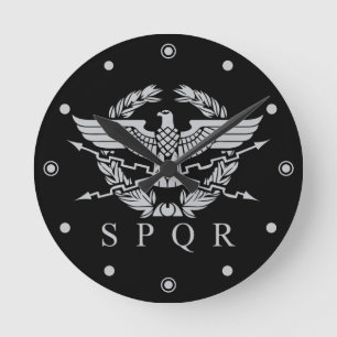 Det romerska imperiets emblem - SPQR Rund Klocka