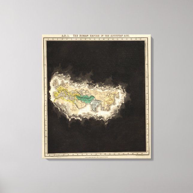 Det romerska riket i Augustan 1 AD Canvastryck (Framsida)