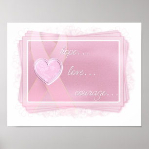 Det rosa bandet - rosa hjärta - hoppas/det poster