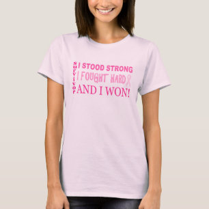 Det rosa bandet stod jag den starka bröstcancer tee shirt