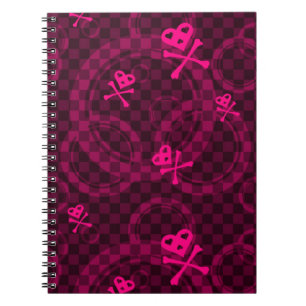 Det rosa Emo mönster med cirklar Anteckningsbok Med Spiral