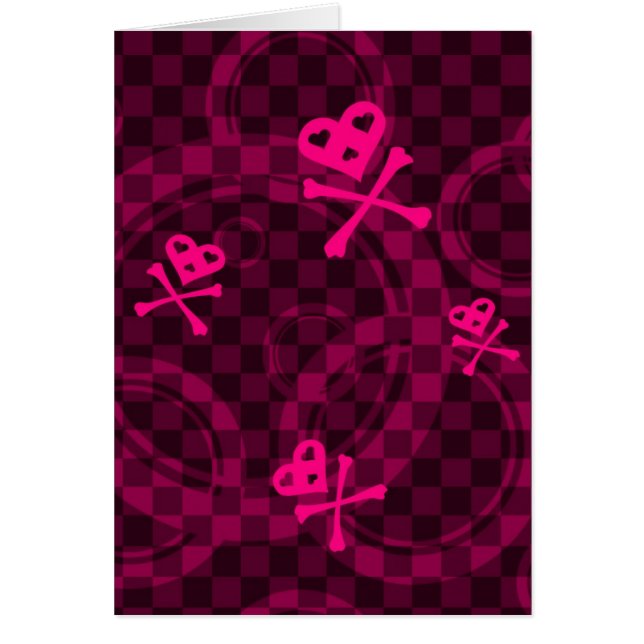 Det rosa Emo mönster med cirklar Hälsningskort (Framsidan)