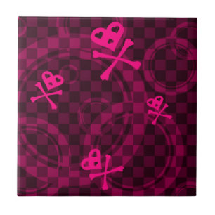 Det rosa Emo mönster med cirklar Kakelplatta