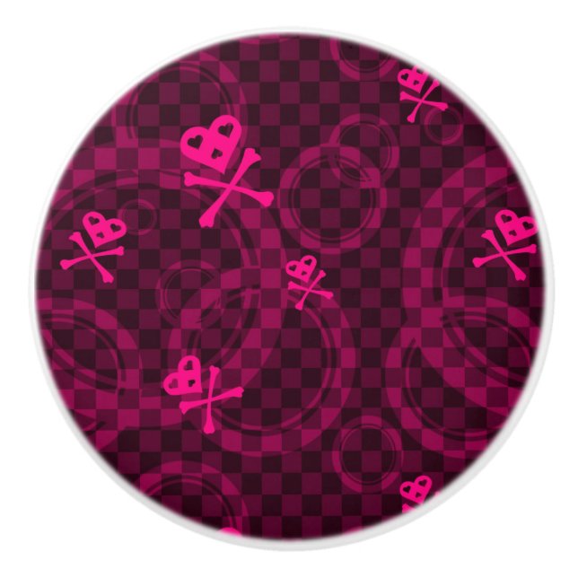 Det rosa Emo mönster med cirklar Knopp (Framsidan)