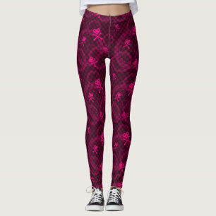 Det rosa Emo mönster med cirklar Leggings
