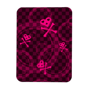 Det rosa Emo mönster med cirklar Magnet