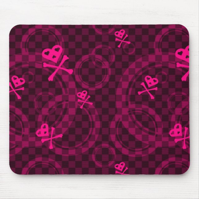 Det rosa Emo mönster med cirklar Musmatta (Framsidan)
