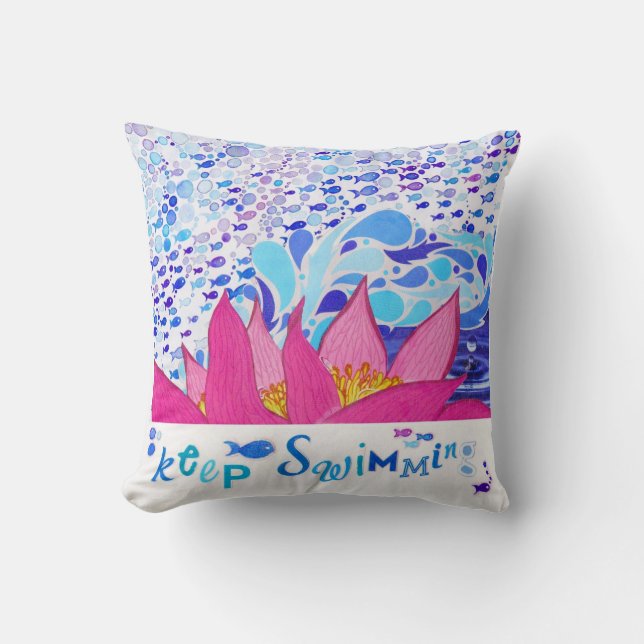 Det rosa hav kudder den nautiska dekoren för det kudde (Framsida)