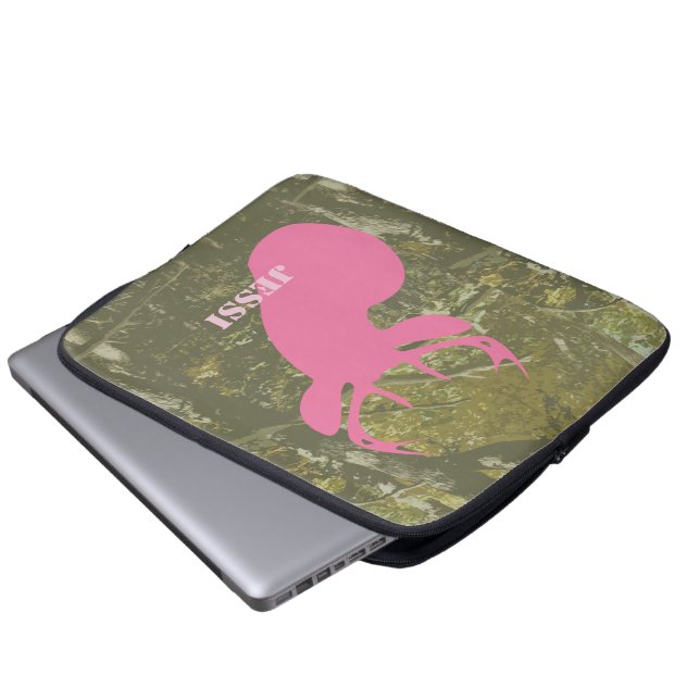 Det rosa hjorthuvudet & kamouflageelektronik laptop sleeve (Framre botten)