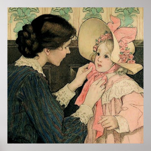 Det rosa mössan av Jessie Willcox Smith Poster