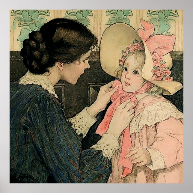 Det rosa mössan av Jessie Willcox Smith Poster (Framsidan)