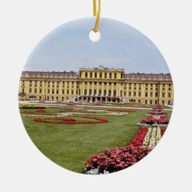 Det rosa Schonbrunn slottet, Wien, Österrike Julgransprydnad Keramik (Framsidan)