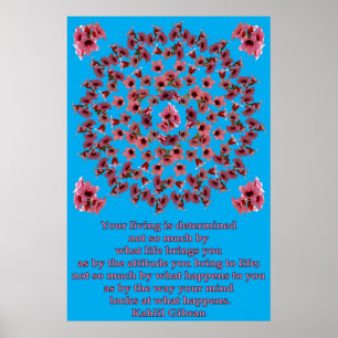 DET ROSA TRÄD SÄTTA EN KLOCKA PÅ MANDALA 1 POSTER