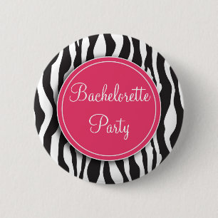 Det rosa zebra tryckBachelorette partyet knäppas Knapp