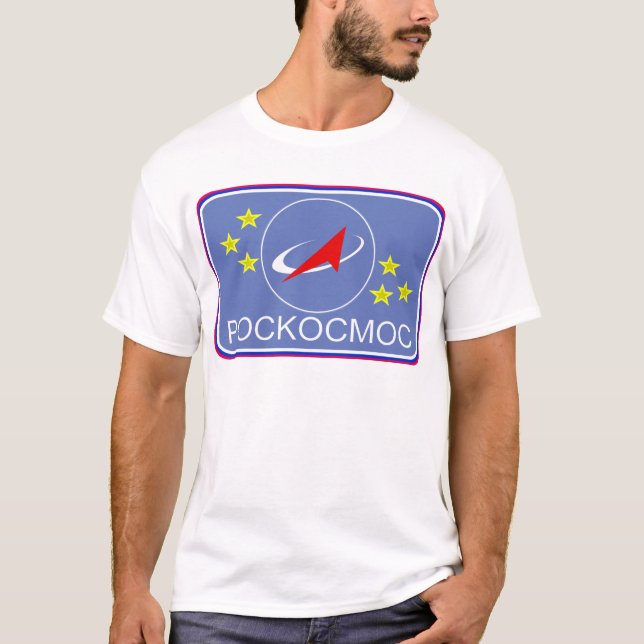 Det Roscosmos flyg lappar T-shirt (Framsida)