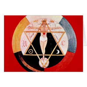 Det Rosicrucian symbolet av det hermetiskt Hälsningskort