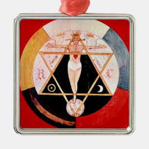 Det Rosicrucian symbolet av det hermetiskt Julgransprydnad Metall