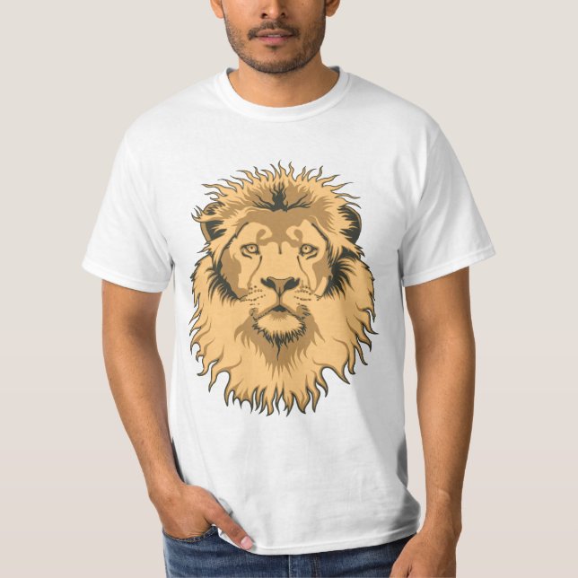 Det rostiga lejona huvudet värderar T-tröja T-shirt (Framsida)