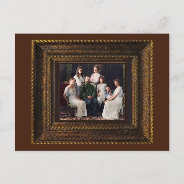 Det ryska Royalet Martyrs Romanov Martyred 7-17-19 Vykort (Framsida)