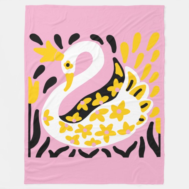 Det ryska Stil Fairy Tale-Royalet i kröd Svan Fleecefilt (Framsidan)