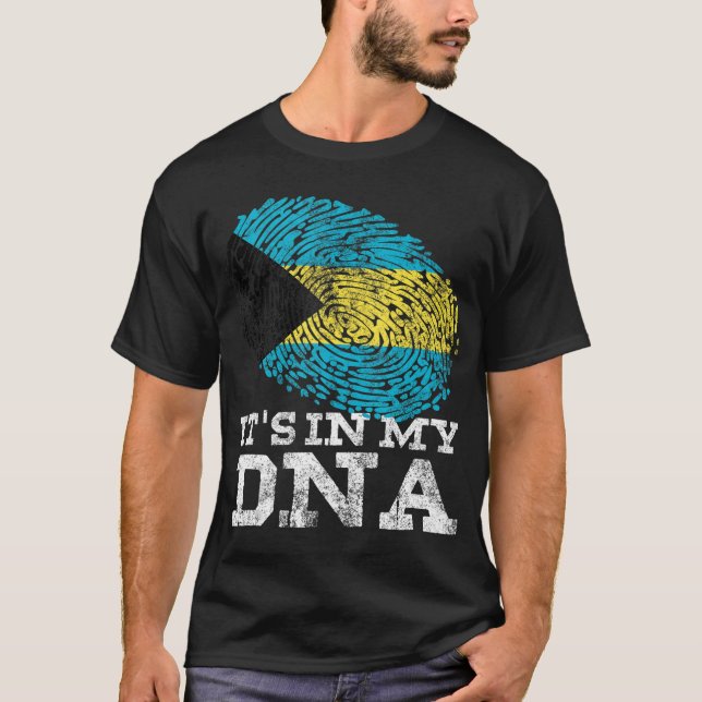 Det_s i min DNA Bahamian ger fingeravtrycksproud B T Shirt (Framsida)