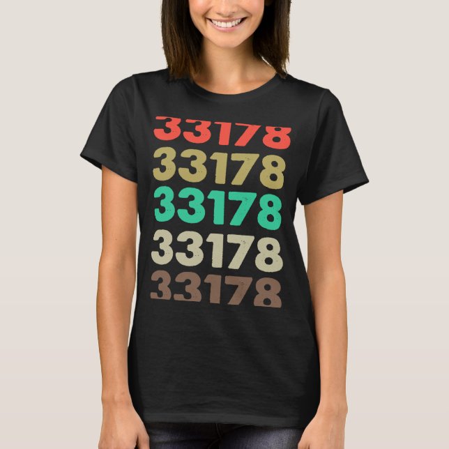 Det säger 33178 Retro Zip-kod Zipcode 33178 T Shirt (Framsida)