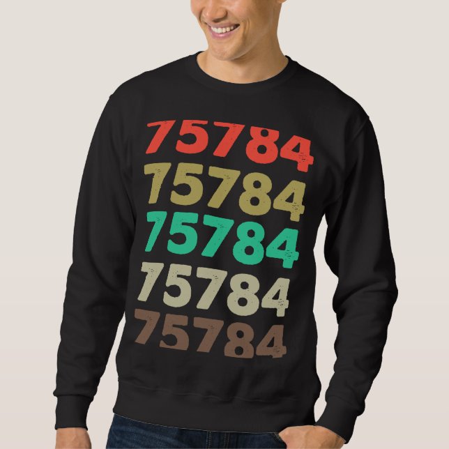 Det säger 75784 Retro Zip-kod Zipcode 75784 Lång Ärmad Tröja (Framsida)