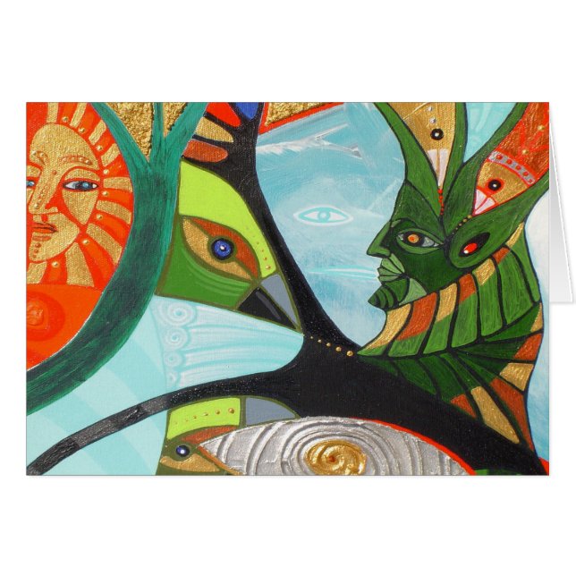 det sakrala träd hälsningskort (Framsidan Horizontal)
