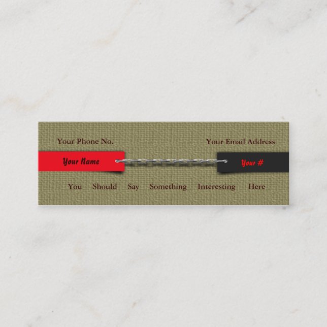 Det samtidaa linnet kedjar profilerar kortet mini visitkort (Framsida)