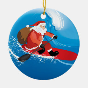 Det Santa stativ paddlar upp Julgransprydnad Keramik