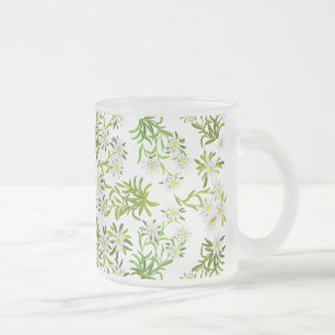 Det schweiziska berg Edelweiss blommar den Frostad Glasmugg
