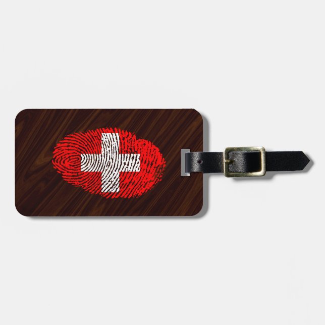 Det schweiziska handlag identifierar med bagagebricka (Horisontell Framsida)