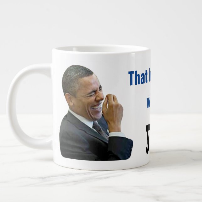 Det ser ut på Trumps ansikte, du är FÄNGAD 20 oz. Jumbo Mugg (Vänster)