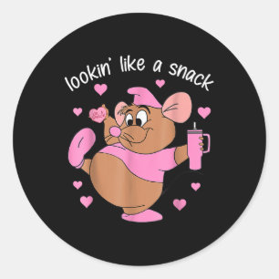 Det ser ut som en snack Rosa Heart Tumbler Valen Runt Klistermärke