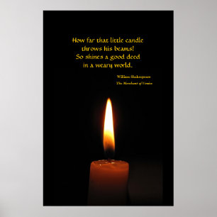 Det Shakespeare stearinljuset flammar Quotation Poster