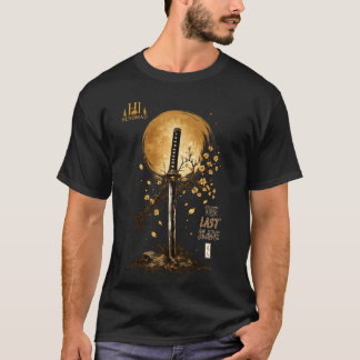 Det Sista Bladet - Gylden Japansk Katana & Full Må T Shirt