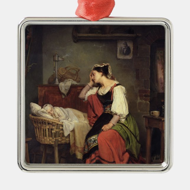 Det sjuka barnet julgransprydnad metall (Framsidan)