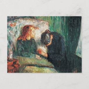 Det sjuke barnet av Edvard Munch visar Sofie på he Vykort