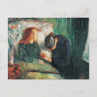 Det sjuke barnet av Edvard Munch visar Sofie på he Vykort