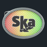 Det Ska bältet spänner fast<br><div class="desc">Ha på sig din passion för skamusik med detta bälte spänner fast att löntribute till den musikaliska genren. Designen inkluderar 2 tonar bildspråk i form av en para av "Walt Jabsco" som dansar fot. Bakgrunden inkluderar ett rött, ett guld och en grön rutig lutning.</div>