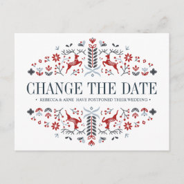 DET skandinaviska BRÖLLOP ÄNDRAR DATUM FÖR UPPSKJU Meddelande Vykort