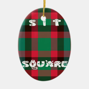 Det skotska Royalet Checkered Tartan Play with Tex Julgransprydnad Keramik
