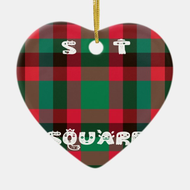 Det skotska Royalet Checkered Tartan Play with Tex Julgransprydnad Keramik (Framsidan)